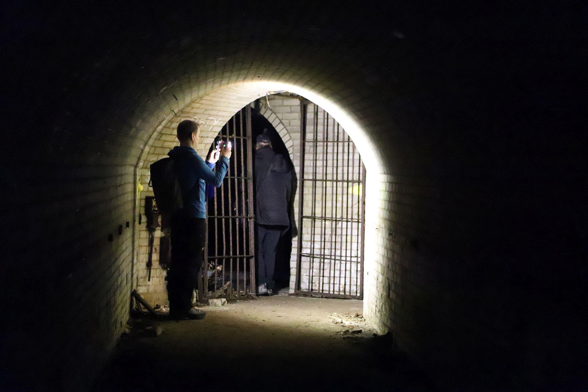 Short Brothers world war two aircraft factory air raid shelter tunnels in Rochester, Kent. 08-Apr-2023.