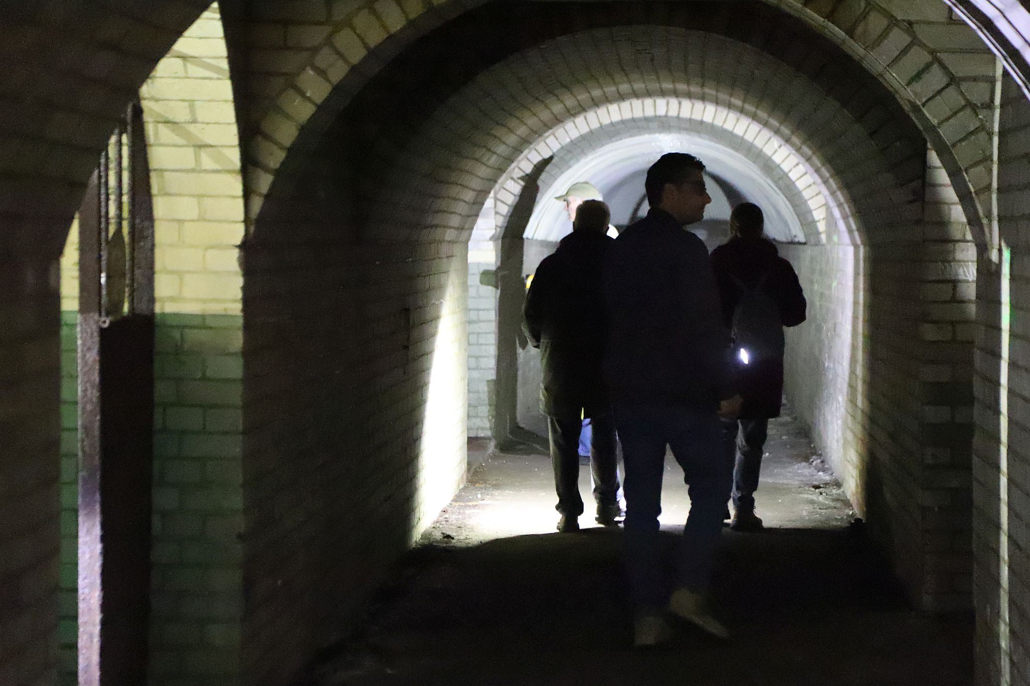 Short Brothers world war two aircraft factory air raid shelter tunnels in Rochester, Kent. 08-Apr-2023.