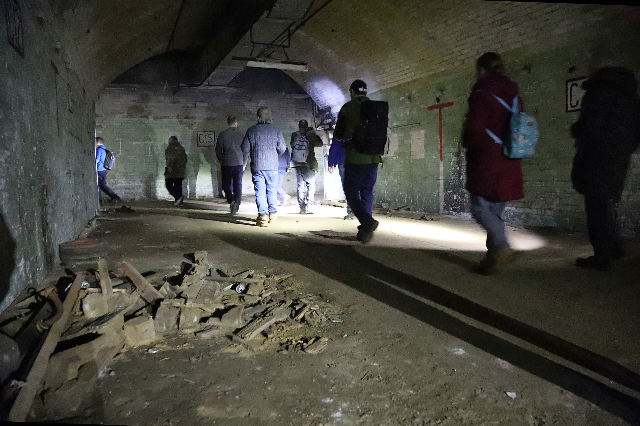 Short Brothers world war two aircraft factory air raid shelter tunnels in Rochester, Kent. 08-Apr-2023.