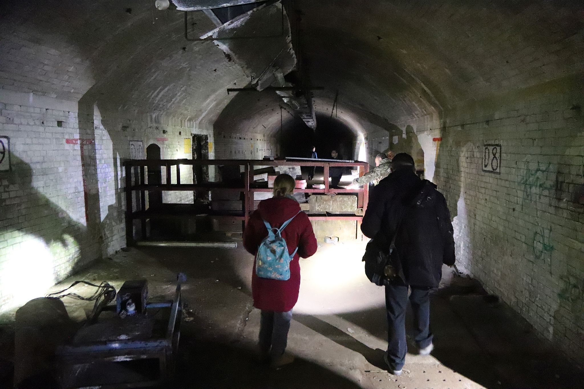 Short Brothers world war two aircraft factory air raid shelter tunnels in Rochester, Kent. 08-Apr-2023.