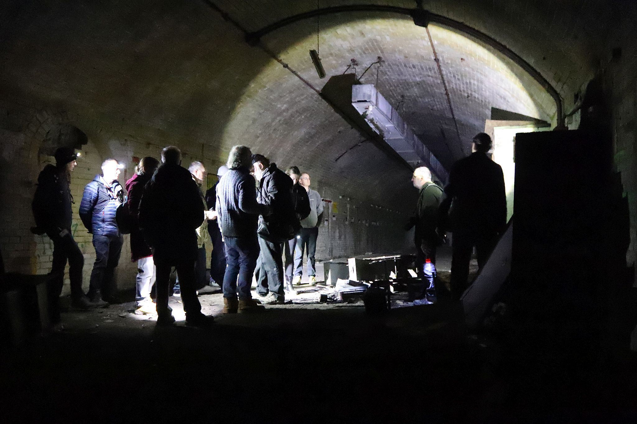 Short Brothers world war two aircraft factory air raid shelter tunnels in Rochester, Kent. 08-Apr-2023.