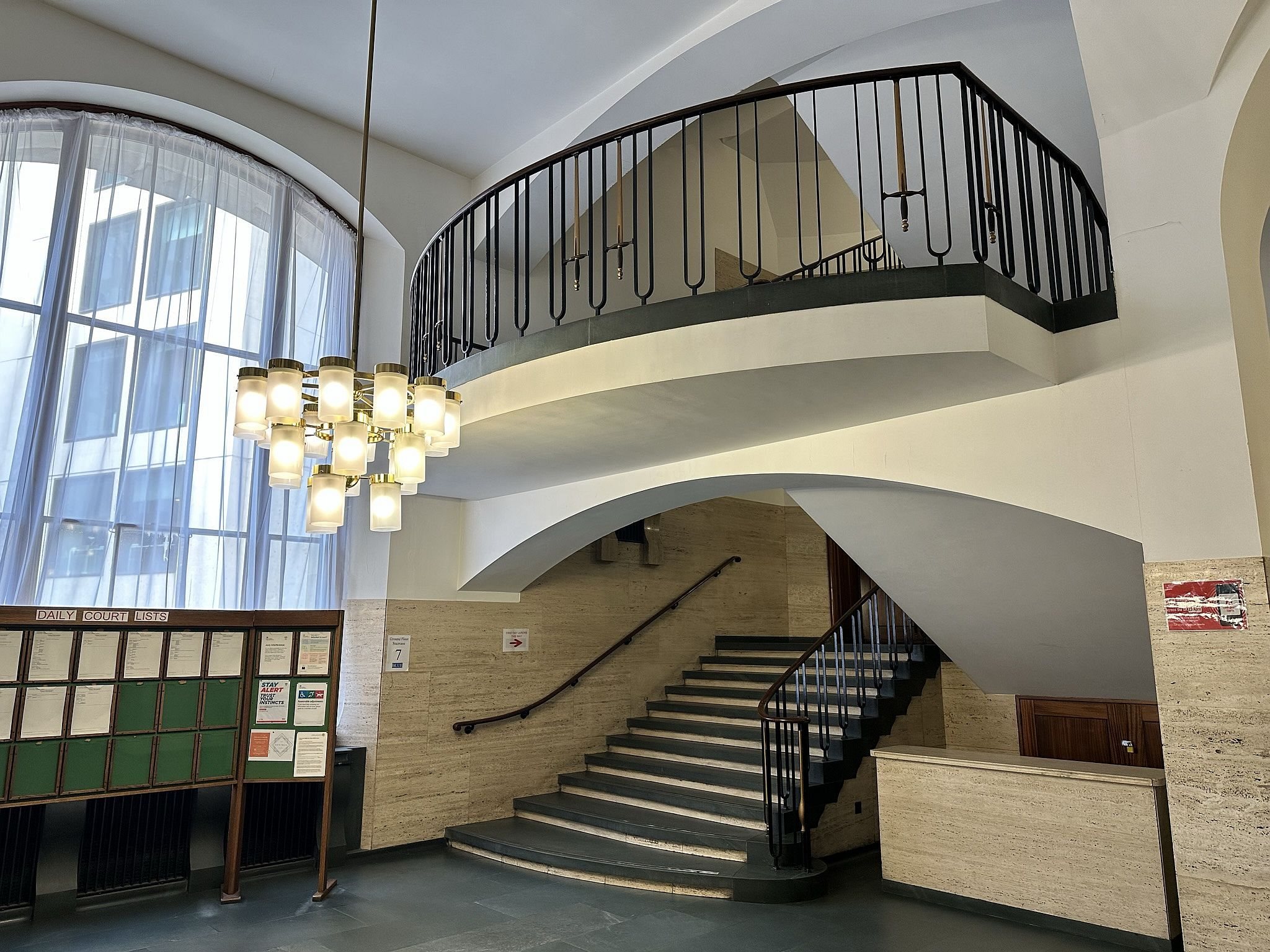Interior of The Old Bailey, Central Criminal Court. Located in the City of London on the site of Newgate prison.