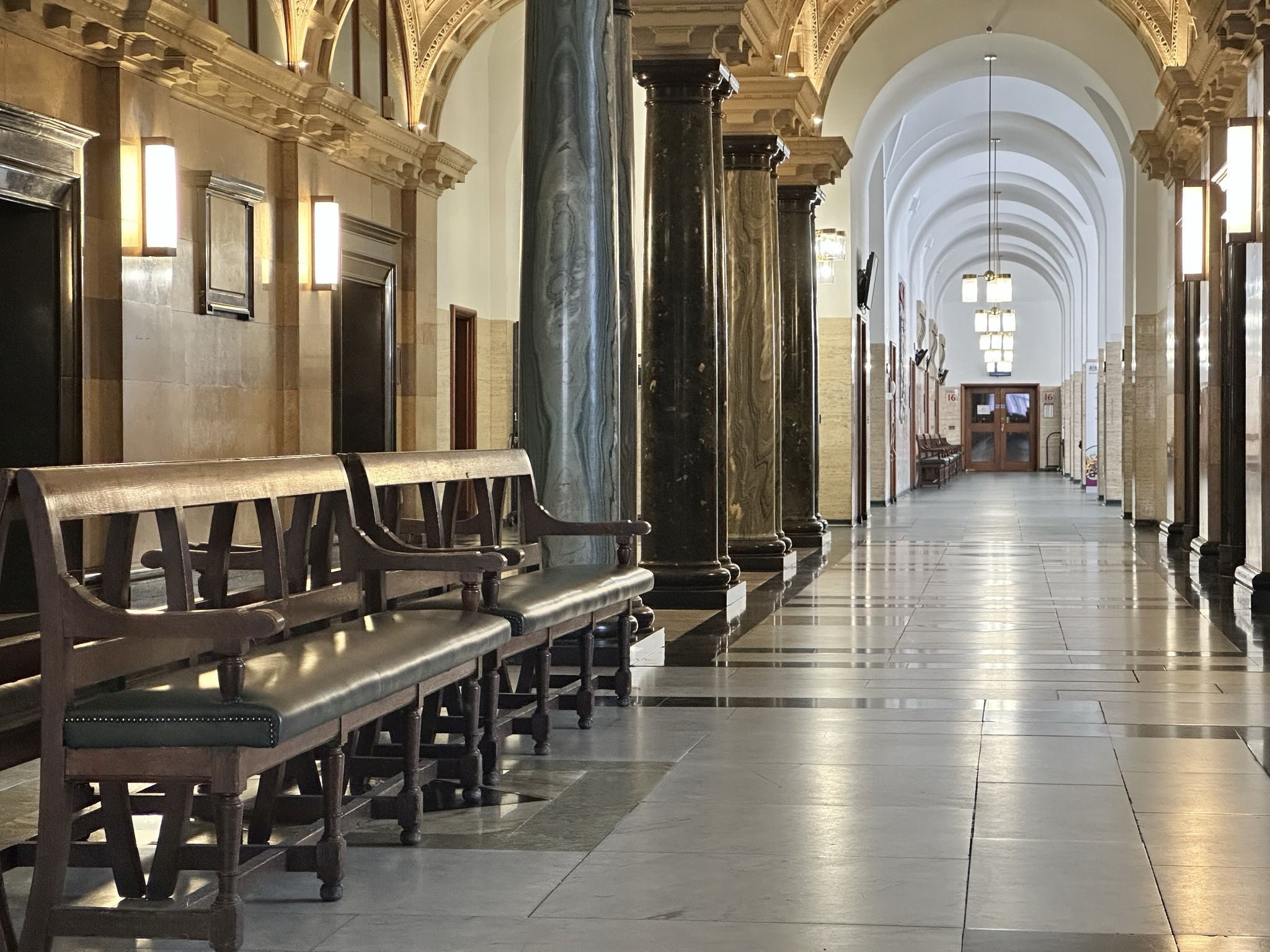 Interior of The Old Bailey, Central Criminal Court. Located in the City of London on the site of Newgate prison.