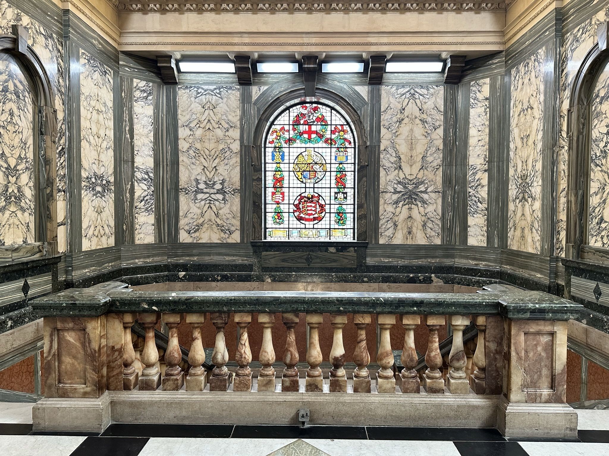Interior of The Old Bailey, Central Criminal Court. Located in the City of London on the site of Newgate prison.