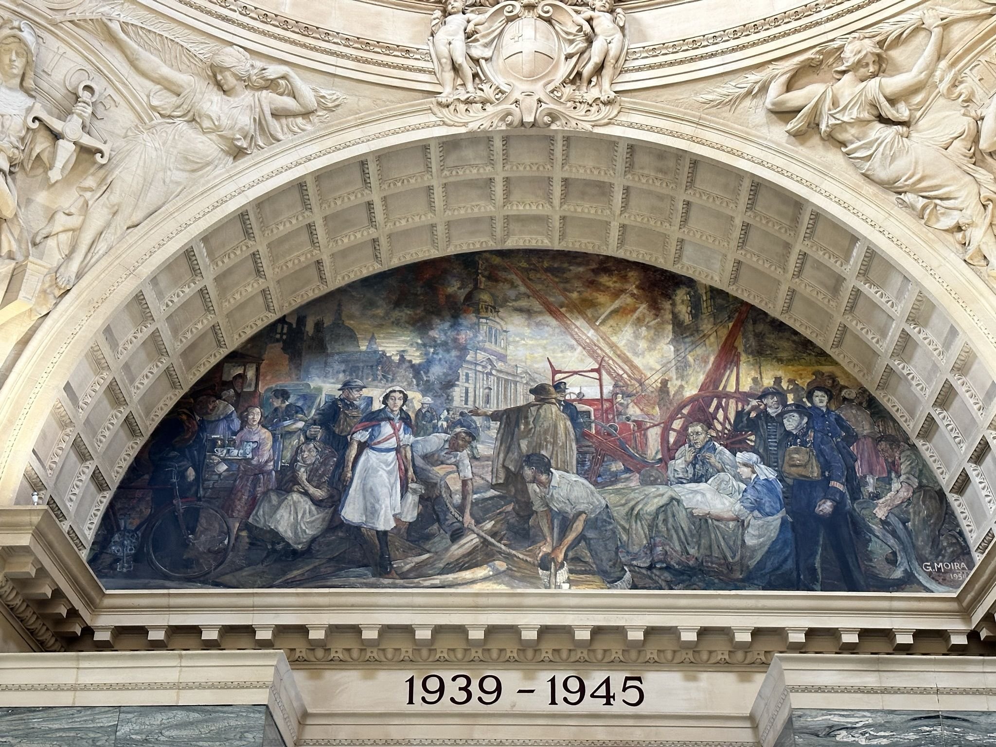 Interior of The Old Bailey, Central Criminal Court. Located in the City of London on the site of Newgate prison.