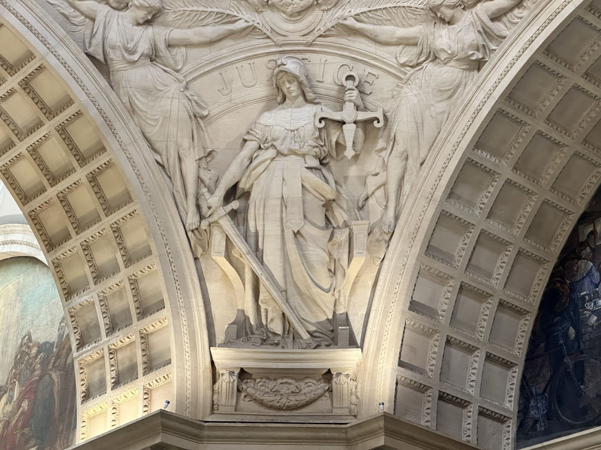 Interior of The Old Bailey, Central Criminal Court. Located in the City of London on the site of Newgate prison.