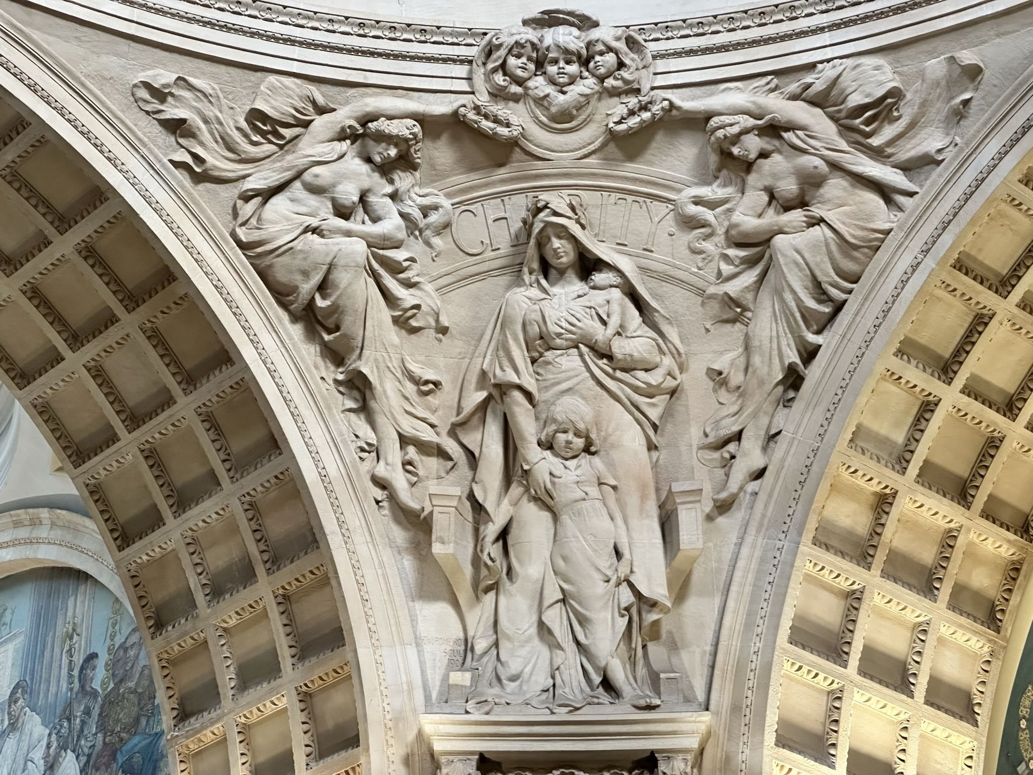 Interior of The Old Bailey, Central Criminal Court. Located in the City of London on the site of Newgate prison.