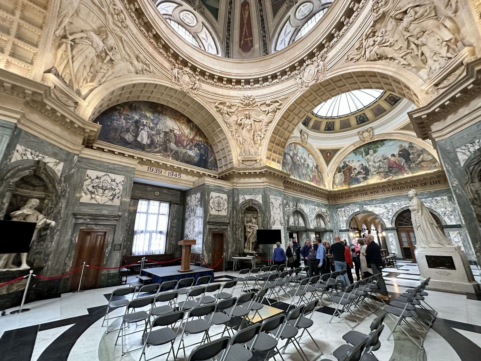 Interior of The Old Bailey, Central Criminal Court. Located in the City of London on the site of Newgate prison.