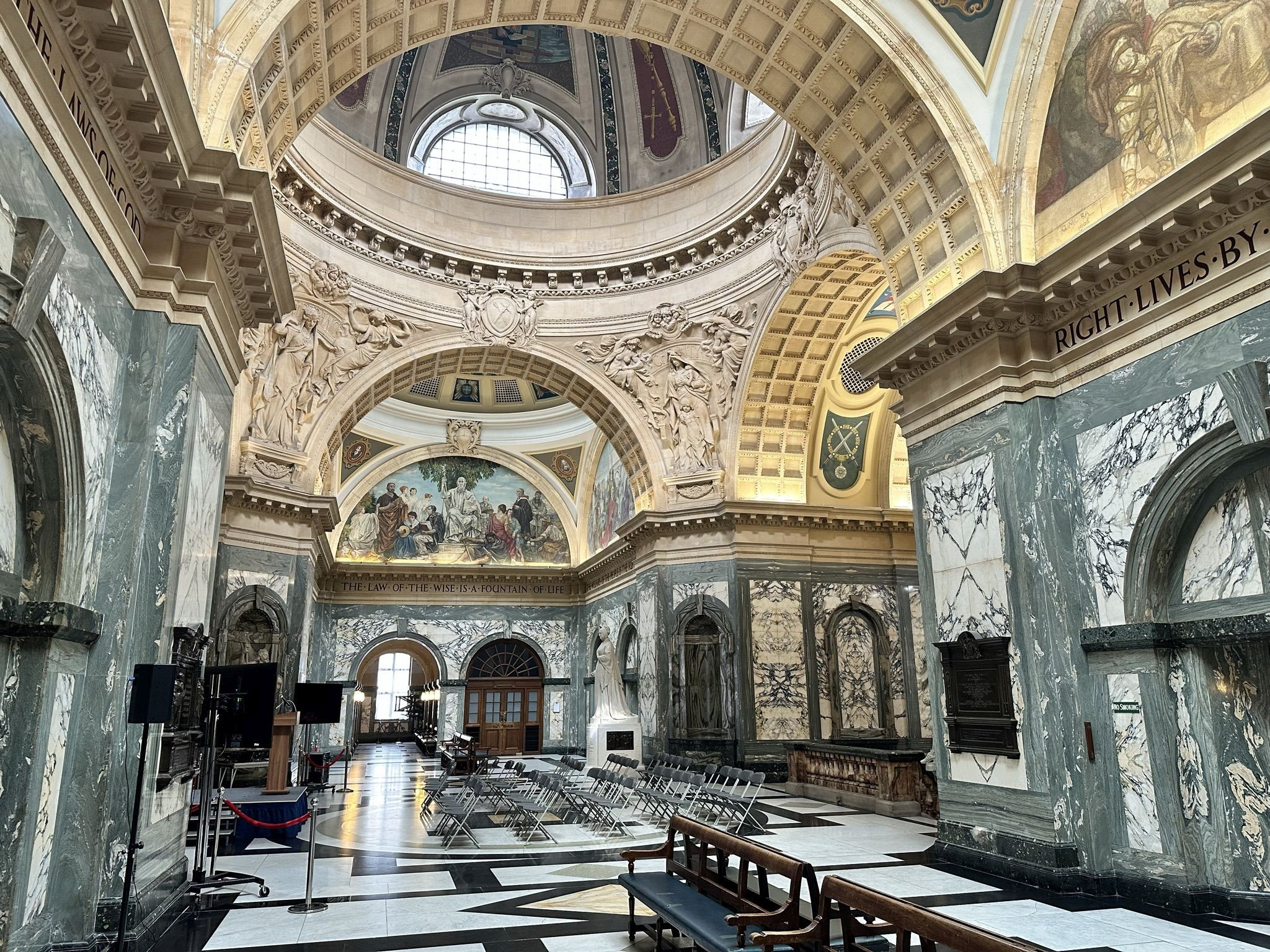 Interior of The Old Bailey, Central Criminal Court. Located in the City of London on the site of Newgate prison.