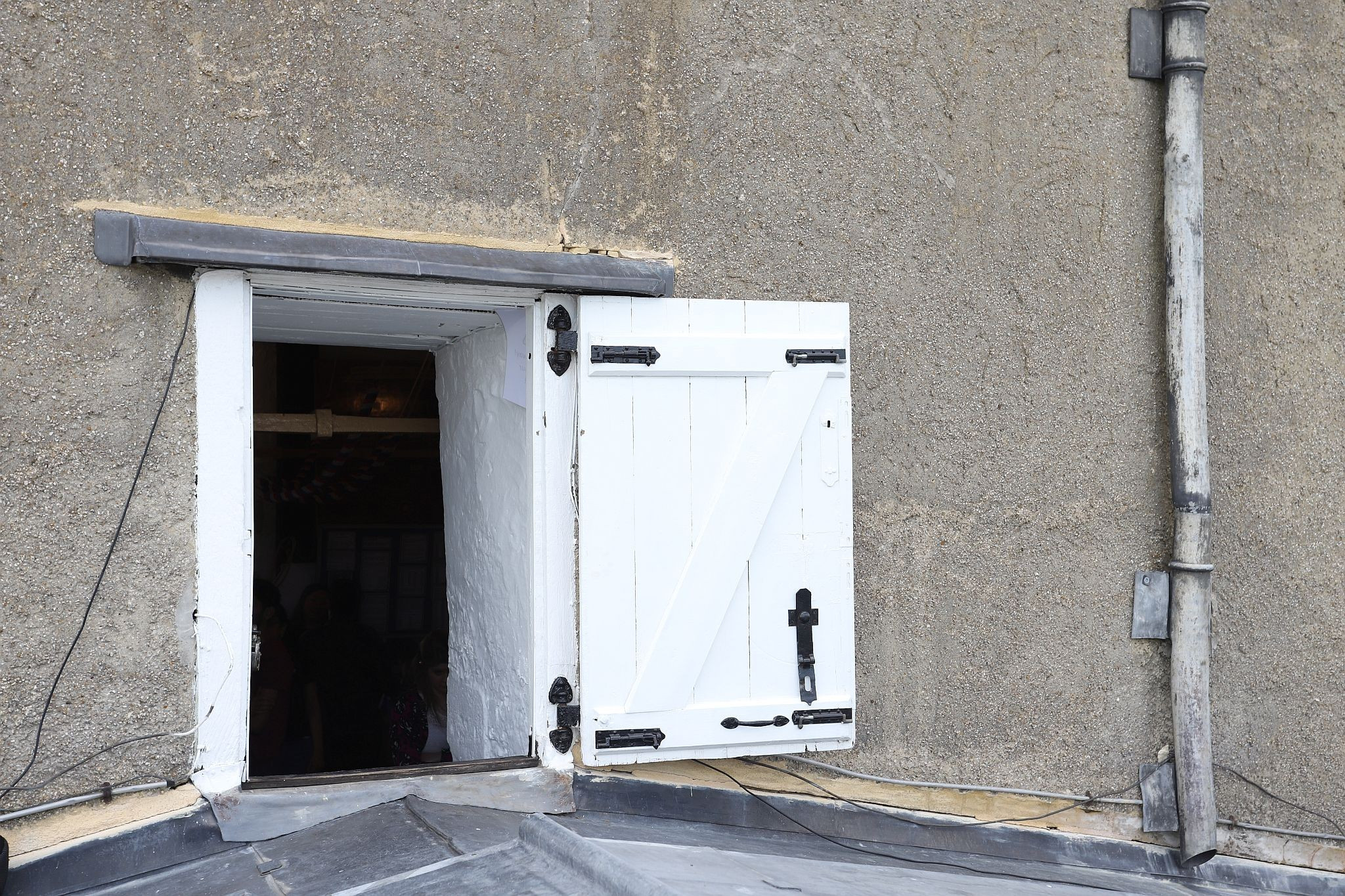 The access door from the tower to the roof. St Mary’s Church, Harrow-on-the-Hill, London. 29-Apr-2023.