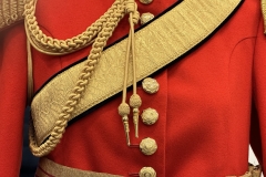 Aiguillettes (fancy rope work). Gentlemen at Arms ceremonial uniform, the ceremonial bodyguard of King Charles III, which was founded by King Henry VIII in 1509. 13-May-2023.