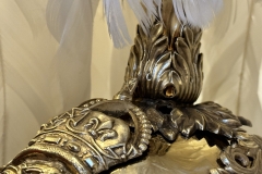 Metal helmet. Gentlemen at Arms ceremonial uniform, the ceremonial bodyguard of King Charles III, which was founded by King Henry VIII in 1509. 13-May-2023.