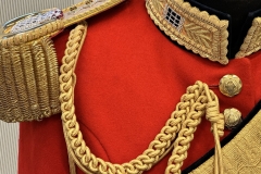 Aiguillettes (fancy rope work). Gentlemen at Arms ceremonial uniform, the ceremonial bodyguard of King Charles III, which was founded by King Henry VIII in 1509. 13-May-2023.