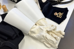 Gauntlet gloves. Gentlemen at Arms ceremonial uniform, the ceremonial bodyguard of King Charles III, which was founded by King Henry VIII in 1509. 13-May-2023.