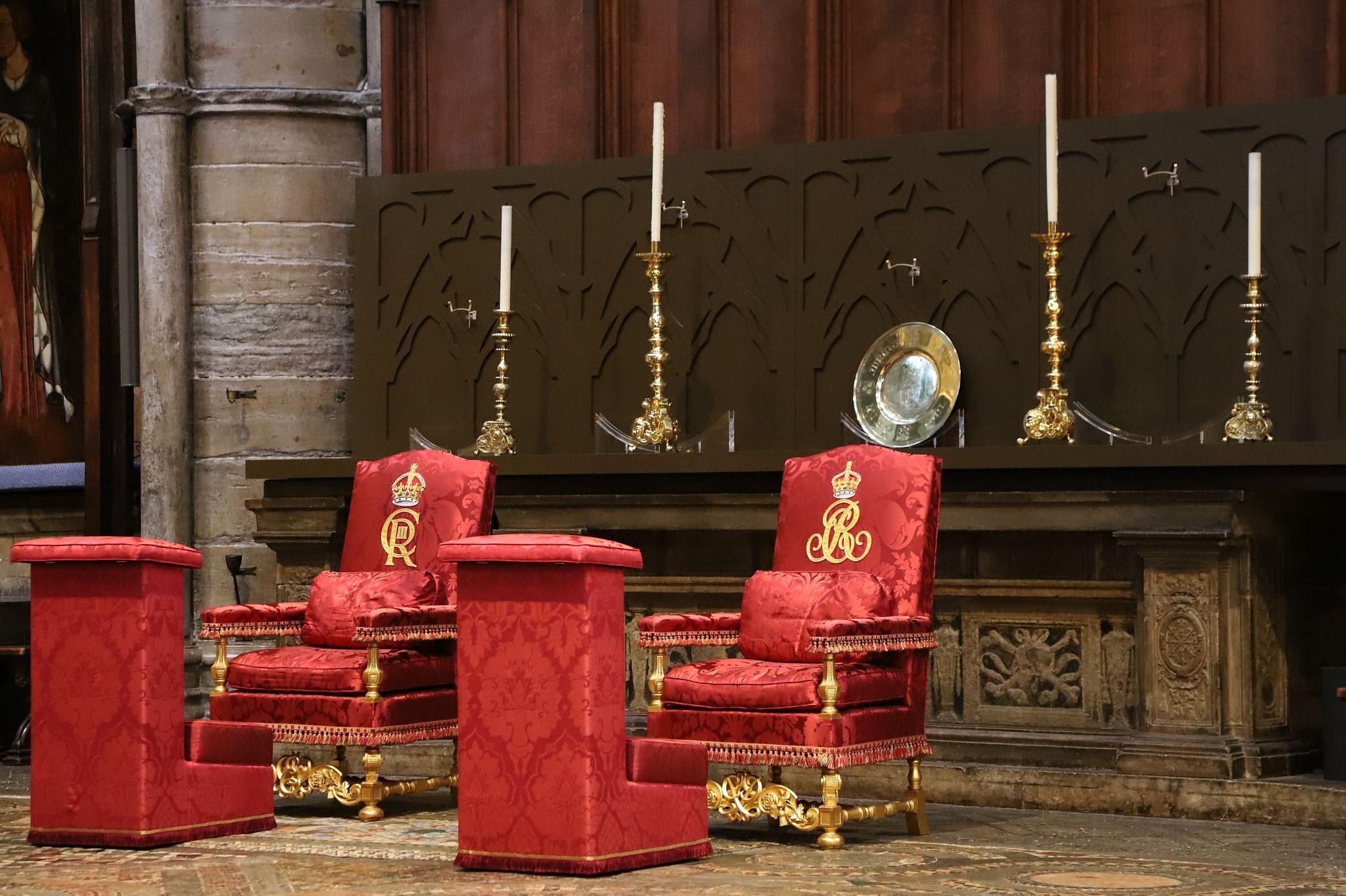 The Coronation Theatre at Westminster Abbey after the Coronation of King Charles III and Queen Camilla. 14-May-2023.
