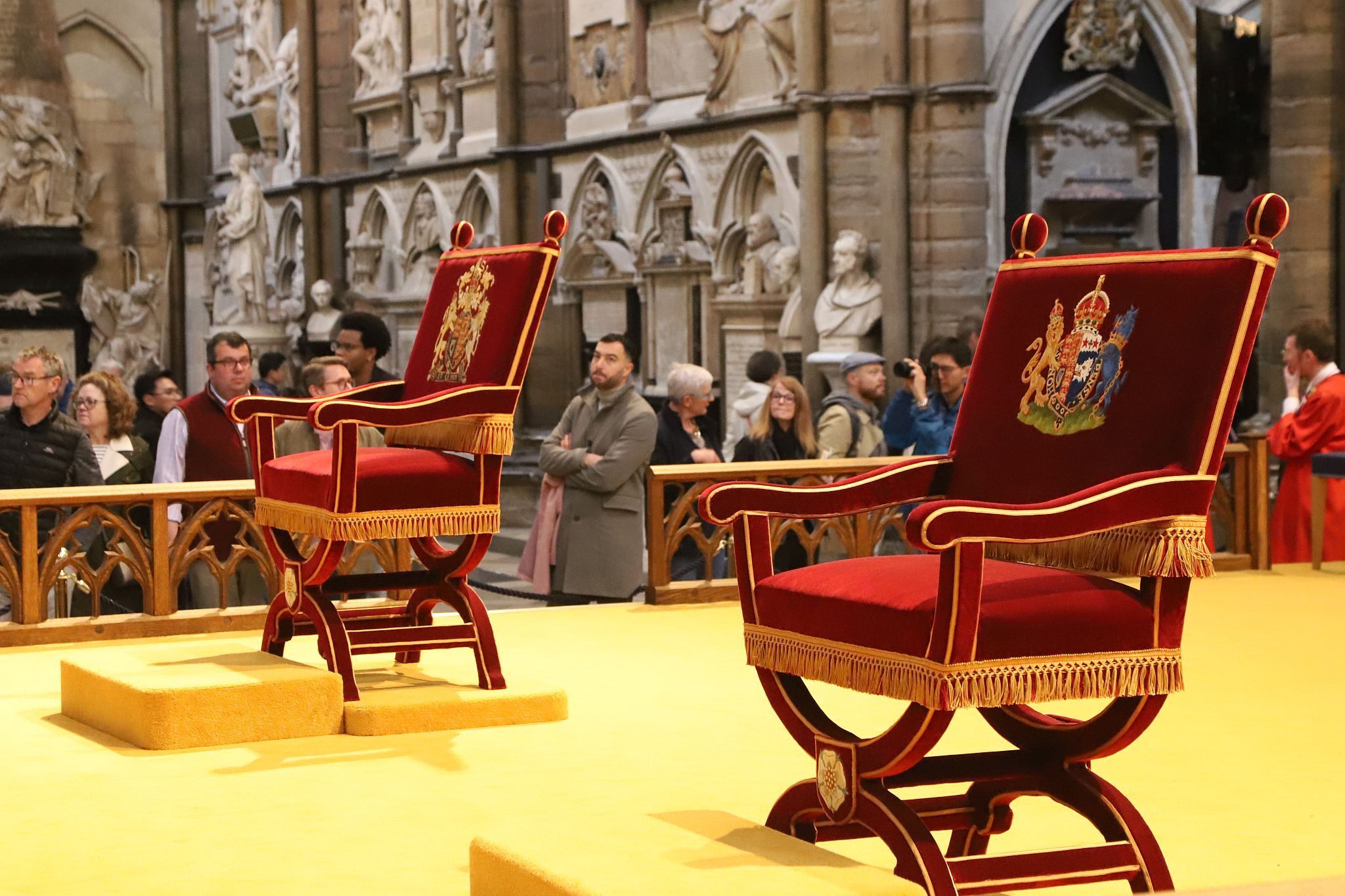The Coronation Theatre at Westminster Abbey after the Coronation of King Charles III and Queen Camilla. 14-May-2023.