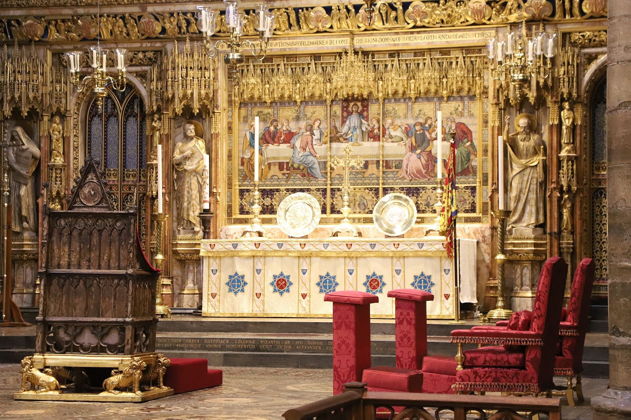 The Coronation Theatre at Westminster Abbey after the Coronation of King Charles III and Queen Camilla. 14-May-2023.
