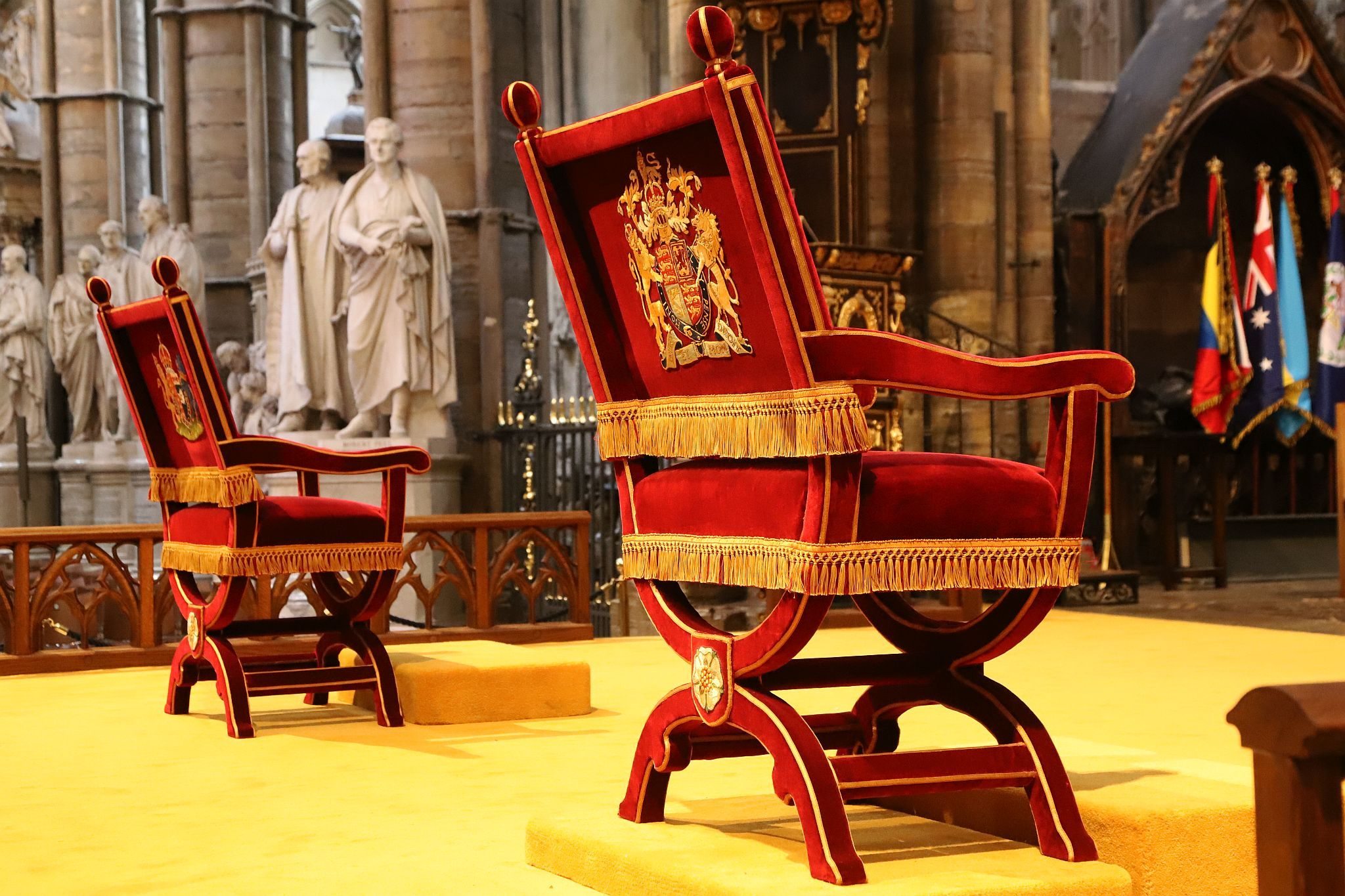 The Coronation Theatre at Westminster Abbey after the Coronation of King Charles III and Queen Camilla. 14-May-2023.