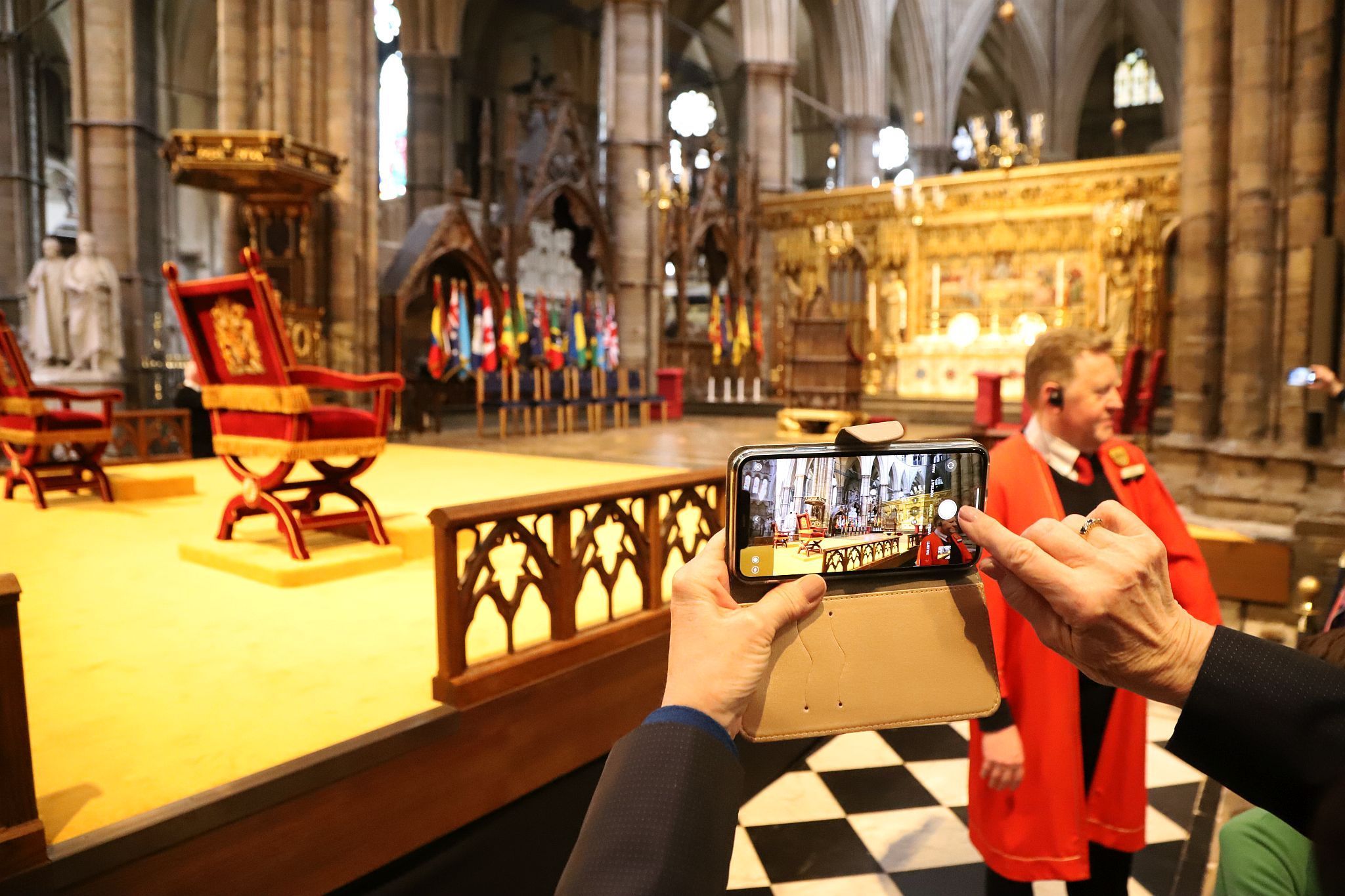 The Coronation Theatre at Westminster Abbey after the Coronation of King Charles III and Queen Camilla. 14-May-2023.