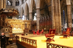 The Coronation Theatre at Westminster Abbey after the Coronation of King Charles III and Queen Camilla. 14-May-2023.