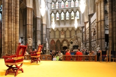 The Coronation Theatre at Westminster Abbey after the Coronation of King Charles III and Queen Camilla. 14-May-2023.