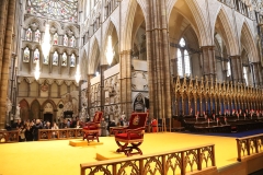 The Coronation Theatre at Westminster Abbey after the Coronation of King Charles III and Queen Camilla. 14-May-2023.