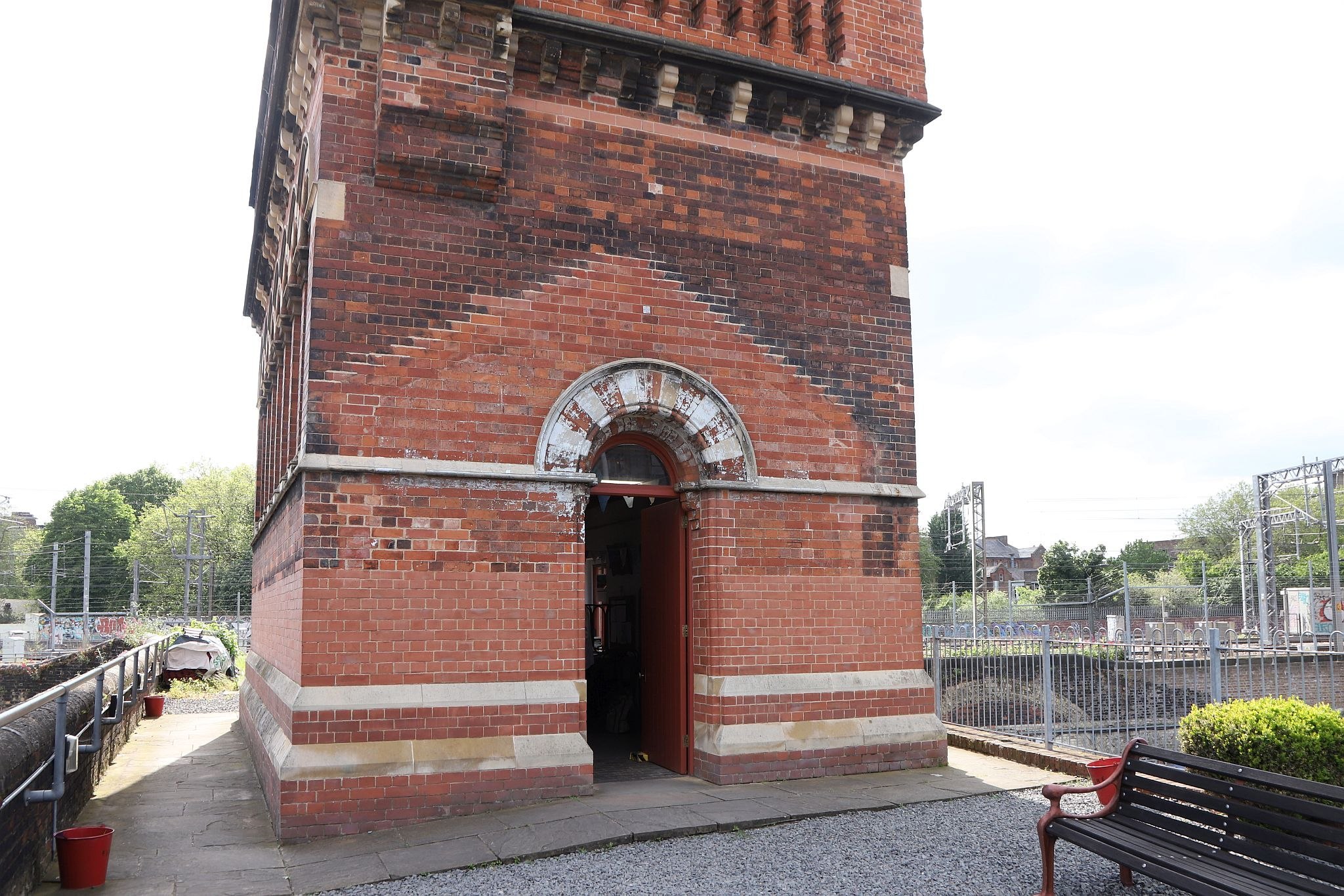 The door of the St Pancras waterpoint. Water tower. King's Cross. Coal Drops Yard. Regents Canal. 20-May-2023.