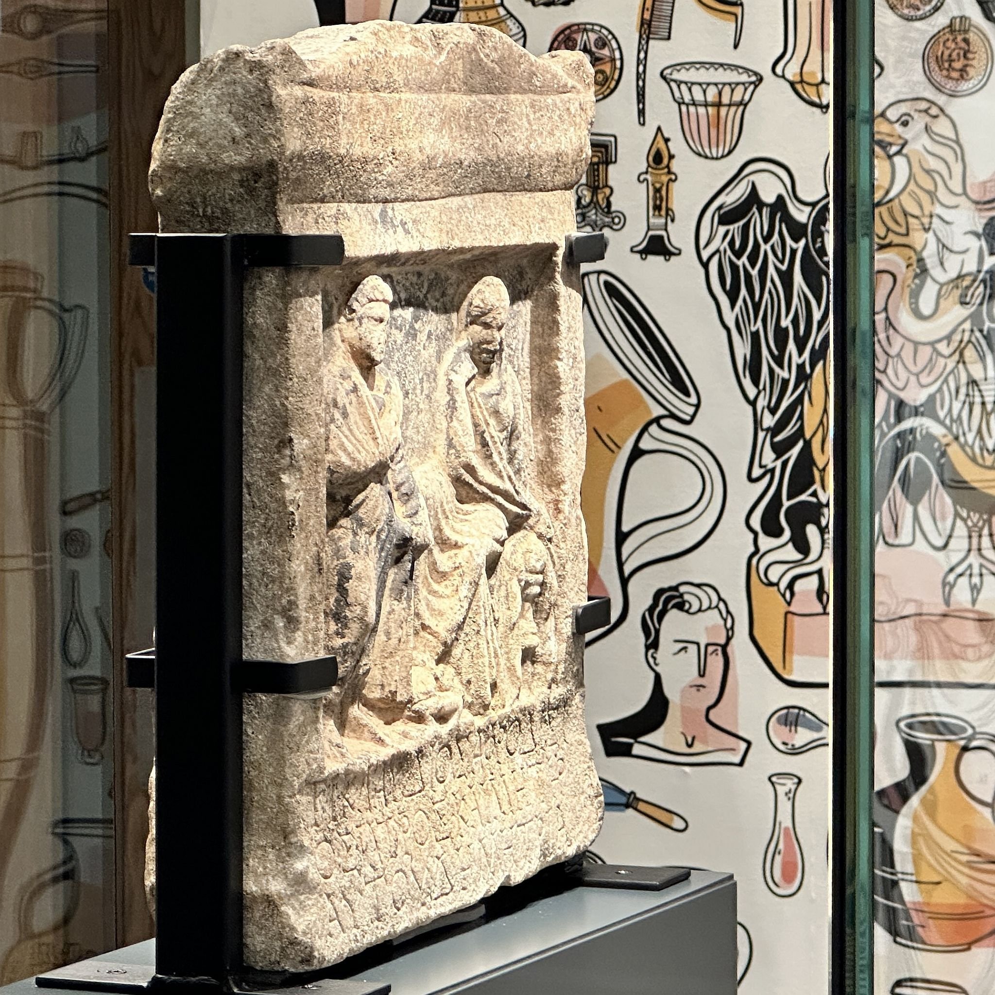 The City Wall at Emperor House, 35 Vine Street, London, EC3N 2PX. Roman wall and bastion on display in a dedicated basement museum which is free to visit. City of London Roman remains and archaeological finds. Picture taken 09-July-2023.