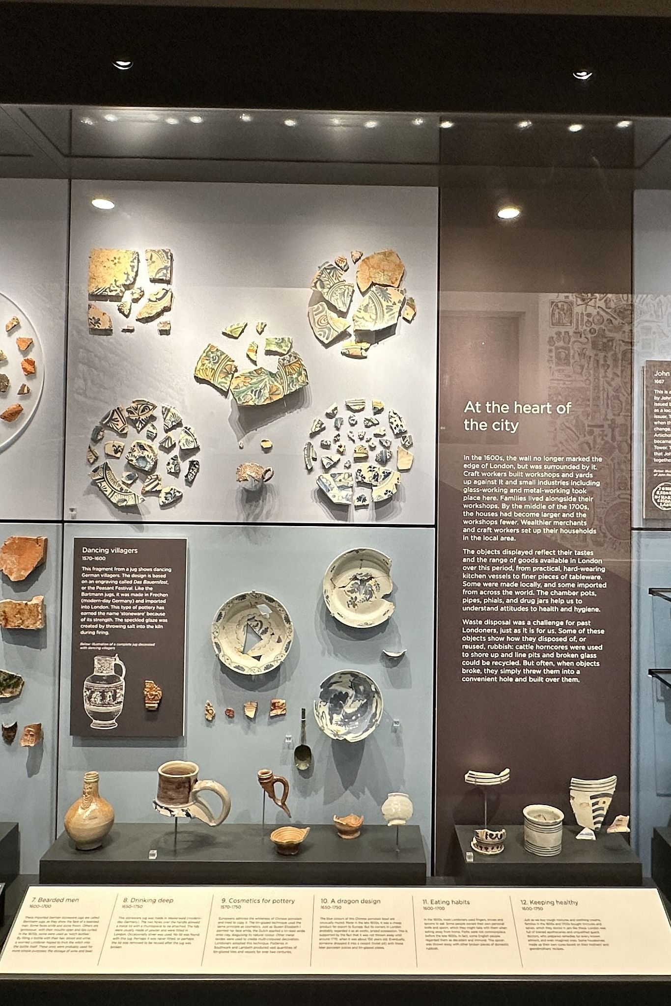 The City Wall at Emperor House, 35 Vine Street, London, EC3N 2PX. Roman wall and bastion on display in a dedicated basement museum which is free to visit. City of London Roman remains and archaeological finds. Picture taken 09-July-2023.