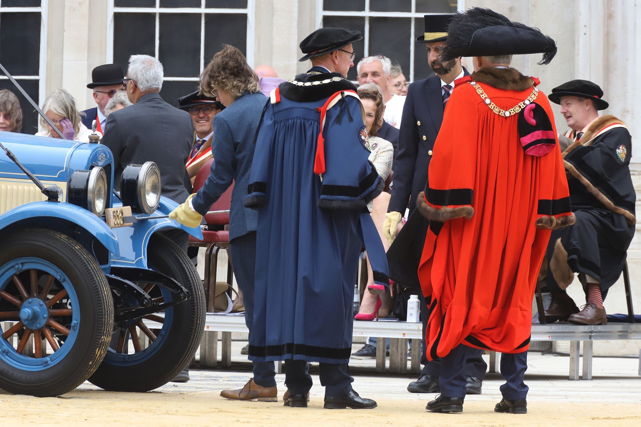 Chevrolet X Type 1926 ES8640. City of London 2023 Cart Marking in Guildhall Yard on 22-Jul-2023. Hosted by the Worshipful Company of Carmen with the Lord Mayor of the City of London in attendance. Wooden plates on the vehicles are branded with hot irons to allow them to ply for trade in the Square Mile. Another of the City Livery Company's annual ceremonies.