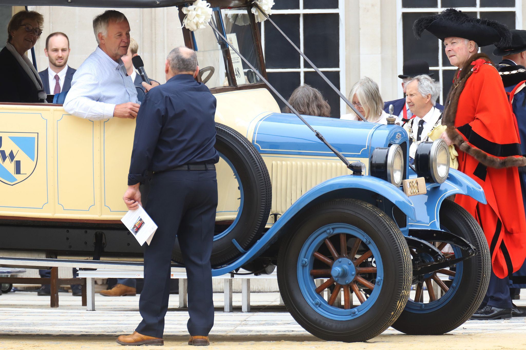 Chevrolet X Type 1926 ES8640. City of London 2023 Cart Marking in Guildhall Yard on 22-Jul-2023. Hosted by the Worshipful Company of Carmen with the Lord Mayor of the City of London in attendance. Wooden plates on the vehicles are branded with hot irons to allow them to ply for trade in the Square Mile. Another of the City Livery Company's annual ceremonies.