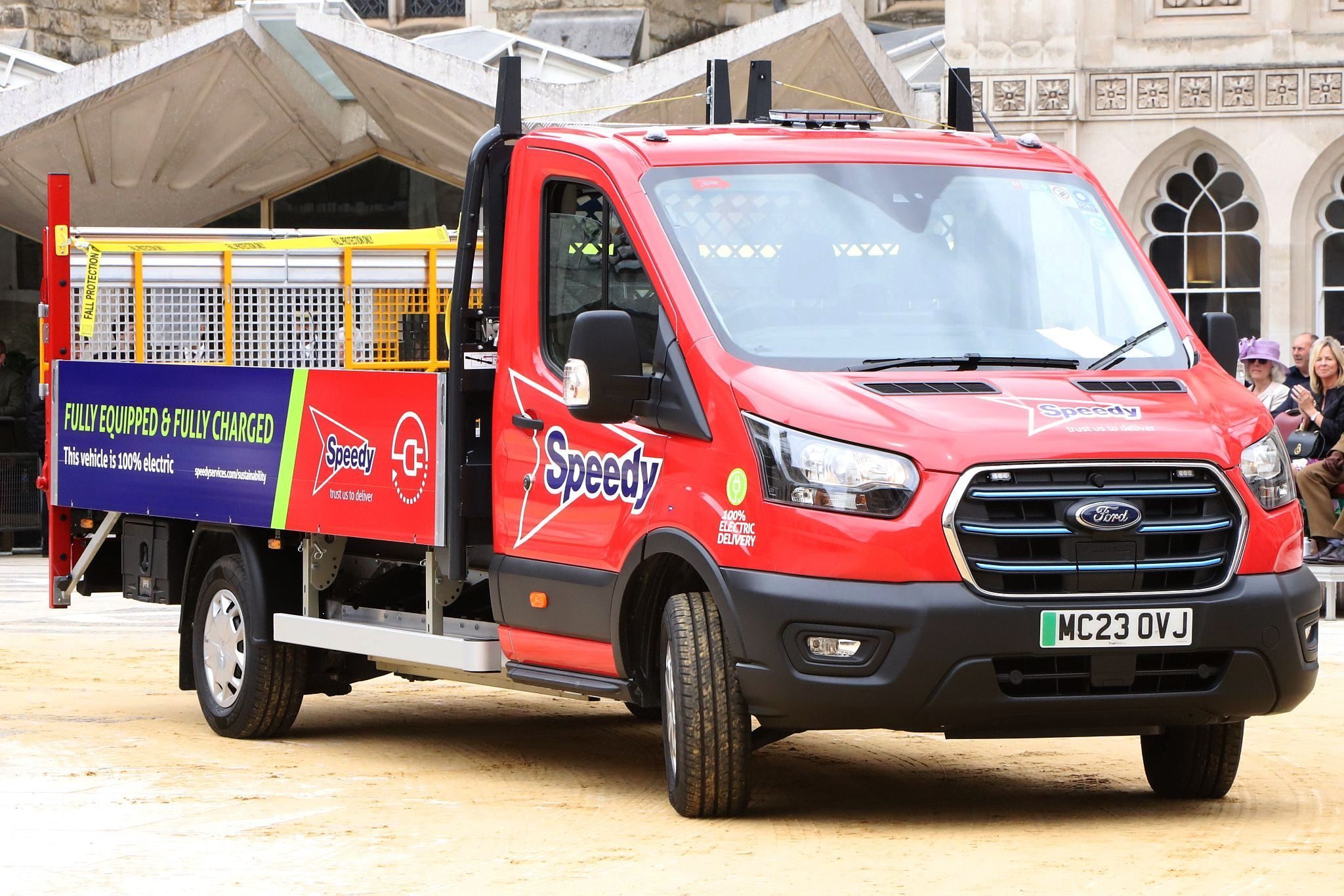 Ford E Transit 2022 MC23OVJ. City of London 2023 Cart Marking in Guildhall Yard on 22-Jul-2023. Hosted by the Worshipful Company of Carmen with the Lord Mayor of the City of London in attendance. Wooden plates on the vehicles are branded with hot irons to allow them to ply for trade in the Square Mile. Another of the City Livery Company's annual ceremonies.