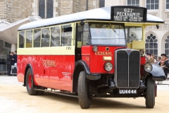 AEC Regal 1929 UU6646. City of London 2023 Cart Marking in Guildhall Yard on 22-Jul-2023. Hosted by the Worshipful Company of Carmen with the Lord Mayor of the City of London in attendance. Wooden plates on the vehicles are branded with hot irons to allow them to ply for trade in the Square Mile. Another of the City Livery Company's annual ceremonies.