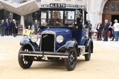 Austin Taxi 1923 ALU579. City of London 2023 Cart Marking in Guildhall Yard on 22-Jul-2023. Hosted by the Worshipful Company of Carmen with the Lord Mayor of the City of London in attendance. Wooden plates on the vehicles are branded with hot irons to allow them to ply for trade in the Square Mile. Another of the City Livery Company's annual ceremonies.