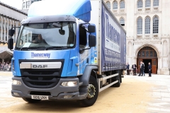 DAF 2016 SE16UXH. City of London 2023 Cart Marking in Guildhall Yard on 22-Jul-2023. Hosted by the Worshipful Company of Carmen with the Lord Mayor of the City of London in attendance. Wooden plates on the vehicles are branded with hot irons to allow them to ply for trade in the Square Mile. Another of the City Livery Company's annual ceremonies.