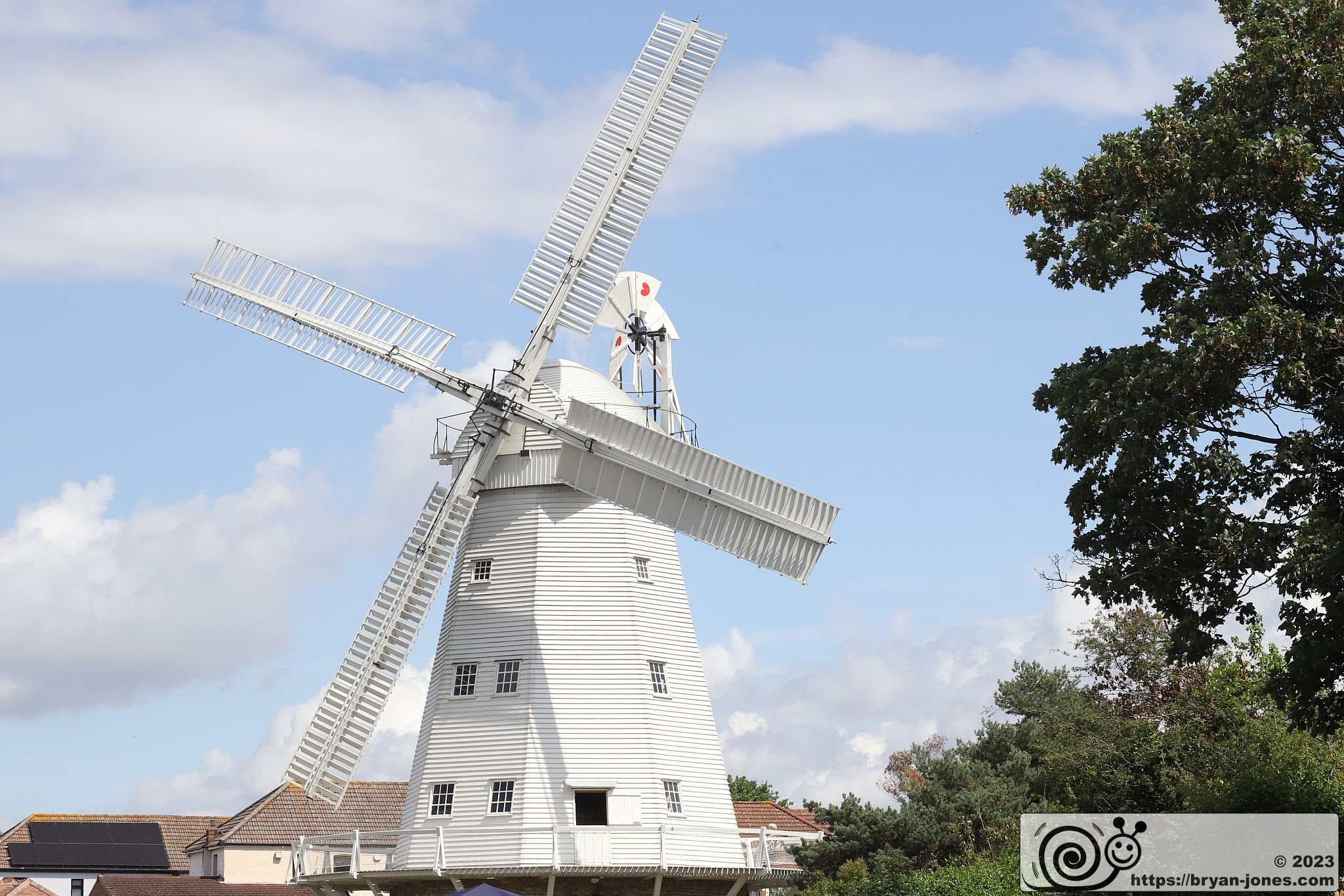 Upminster Windmill to the East of London. Photo 29-Jul-2023.