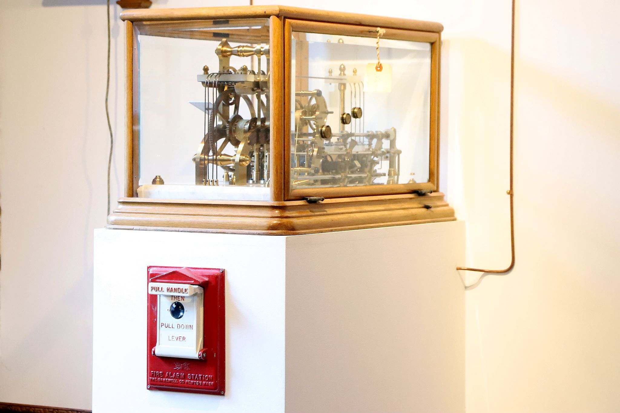 Beasley-Gamewell fire/police alarm telegraph system from c1890 at The Clockworks in West Norwood. Photo 02-Sep-2023.