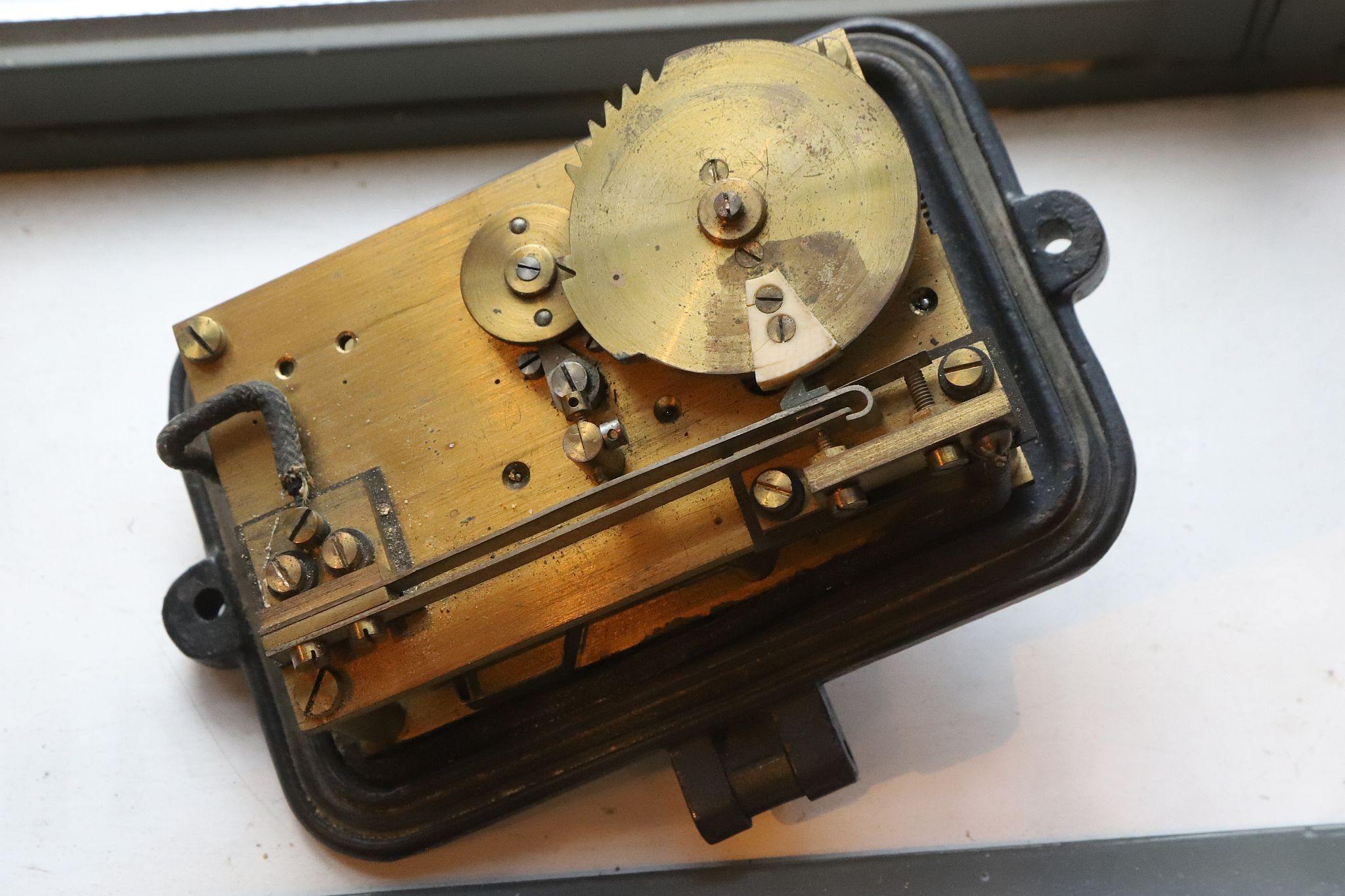 Beasley-Gamewell fire/police alarm telegraph system from c1890 at The Clockworks in West Norwood. Photo 02-Sep-2023.