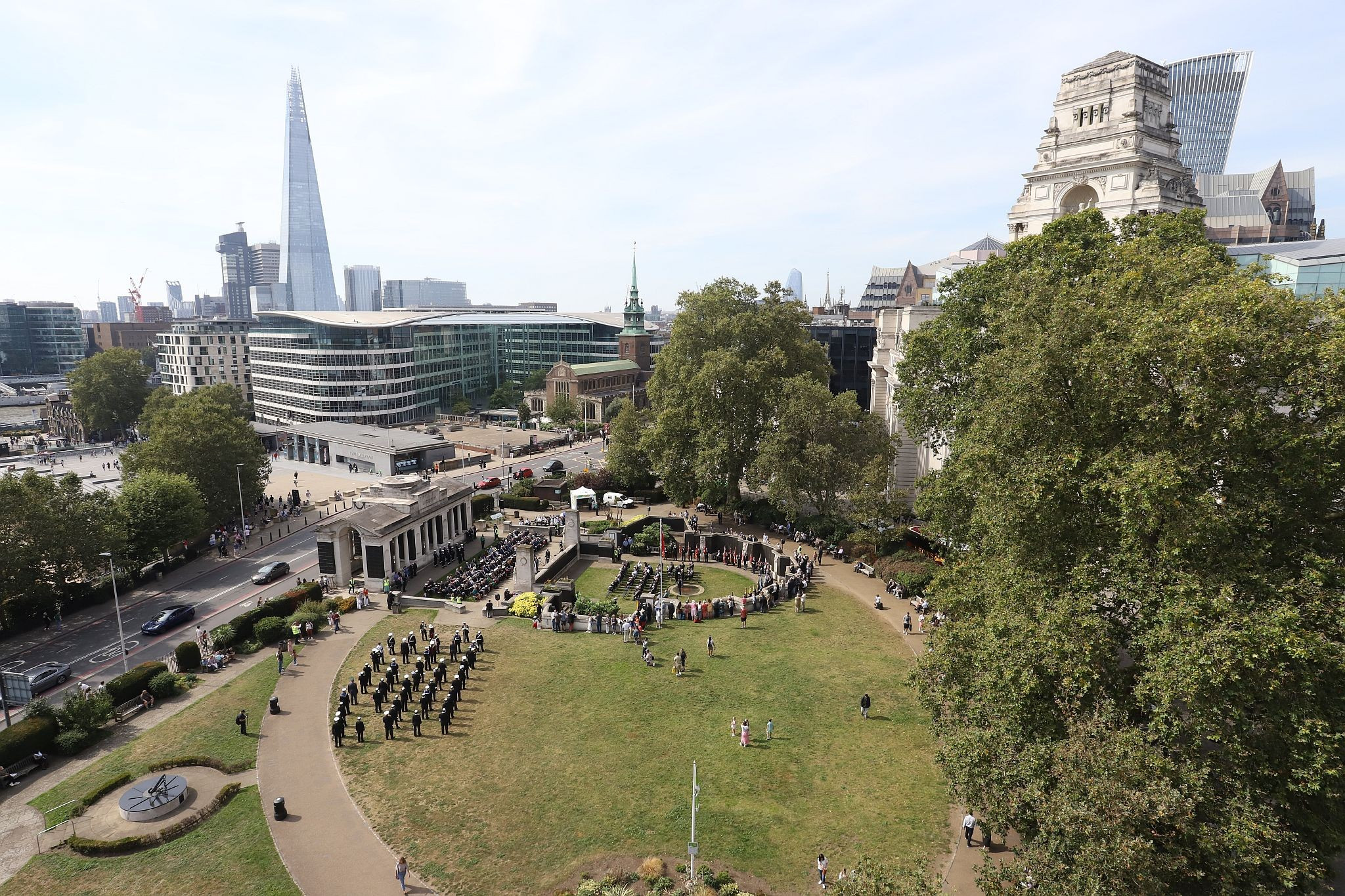 2023 Merchant Navy Day at the Merchant Navy War Memorial, Tower Hill, London. 03-Sep-2023.