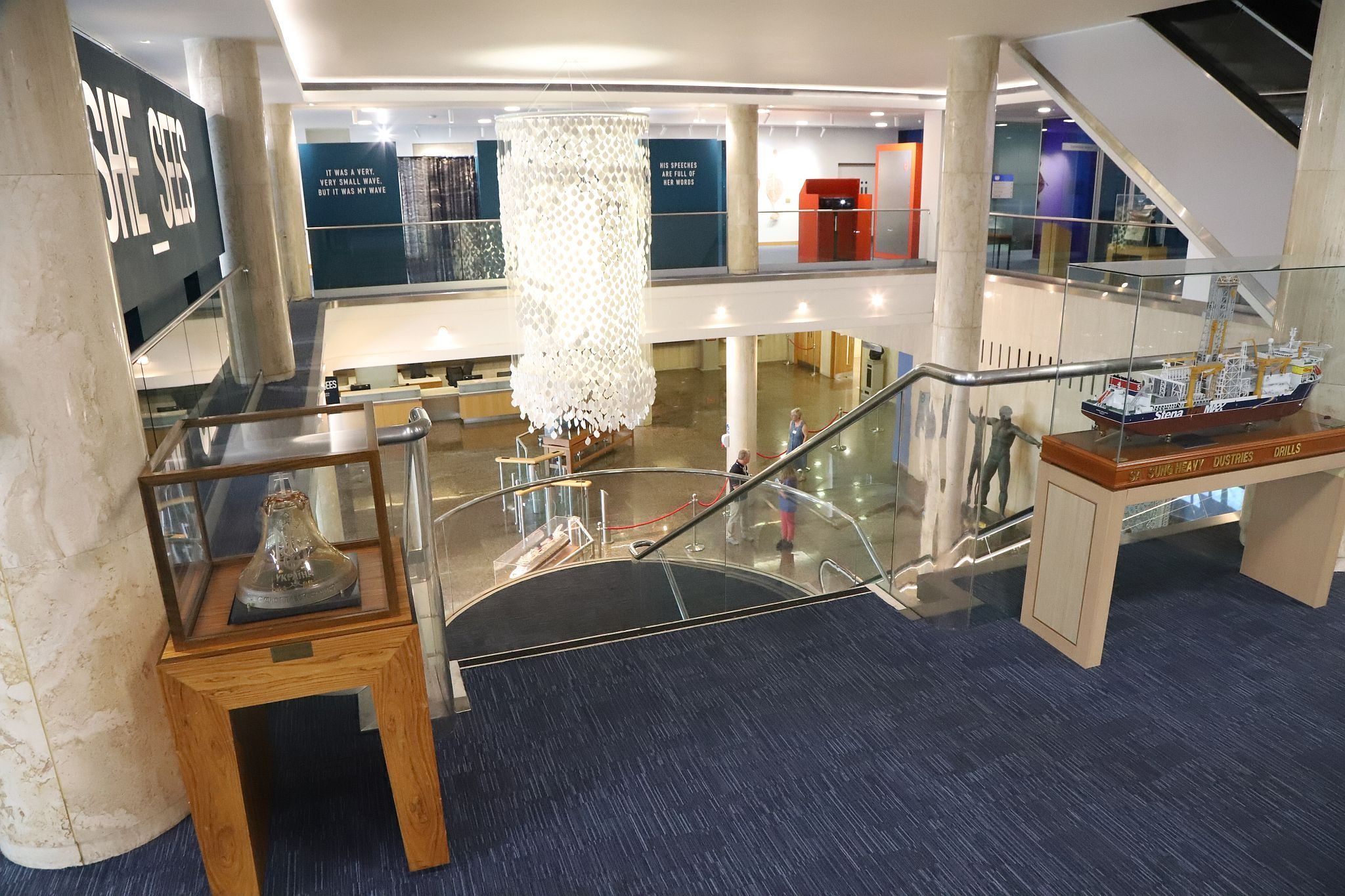 First floor staircase. The International Maritime Organization - IMO - in Lambeth, London. Photo taken 10-Sep-2023 during London Open House Weekend.