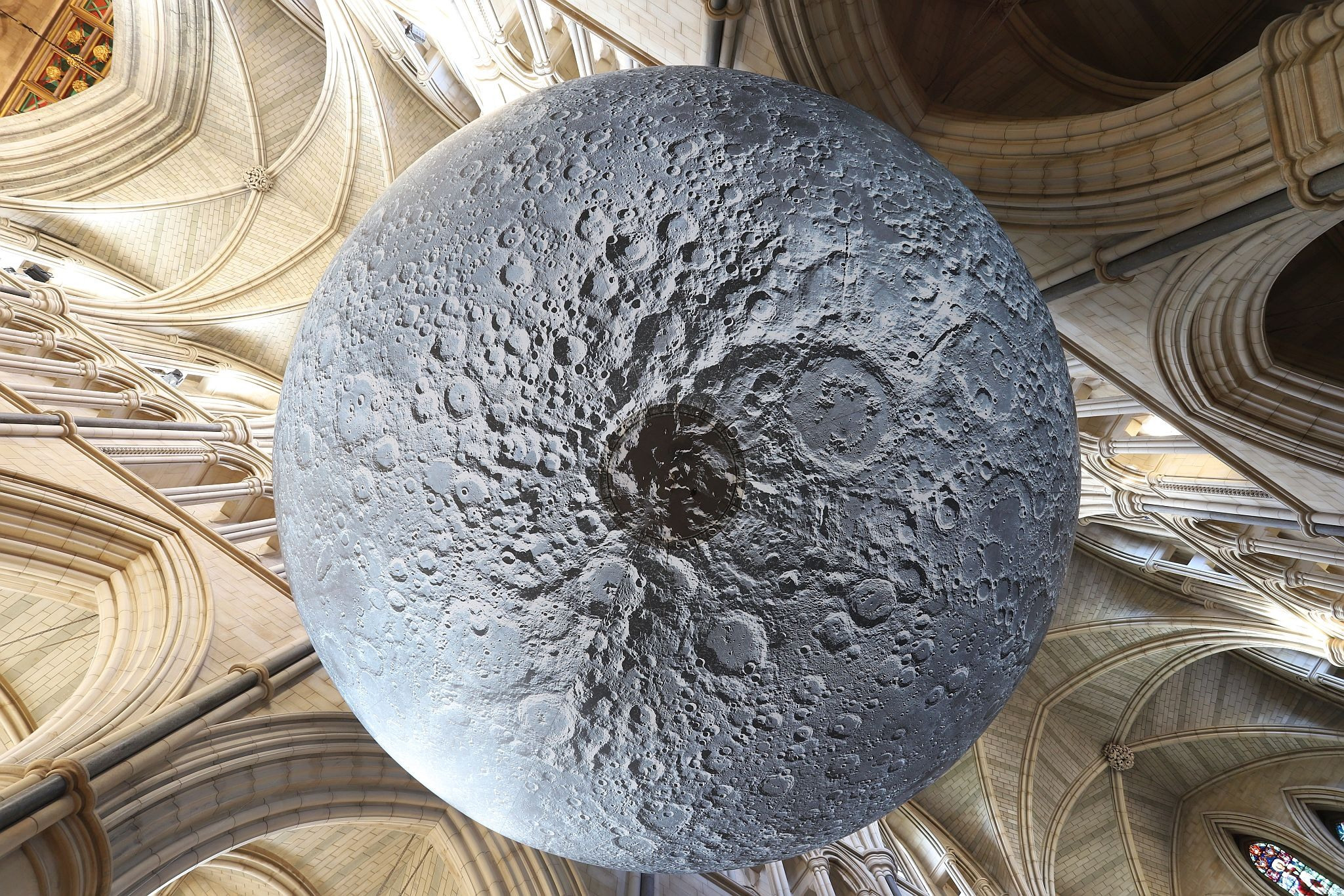 "Museum of the Moon" by Luke Jerram at Southwark Cathedral. Photograph taken 24-Oct-2023 and copyright Bryan Jones, https://bryan-jones.com