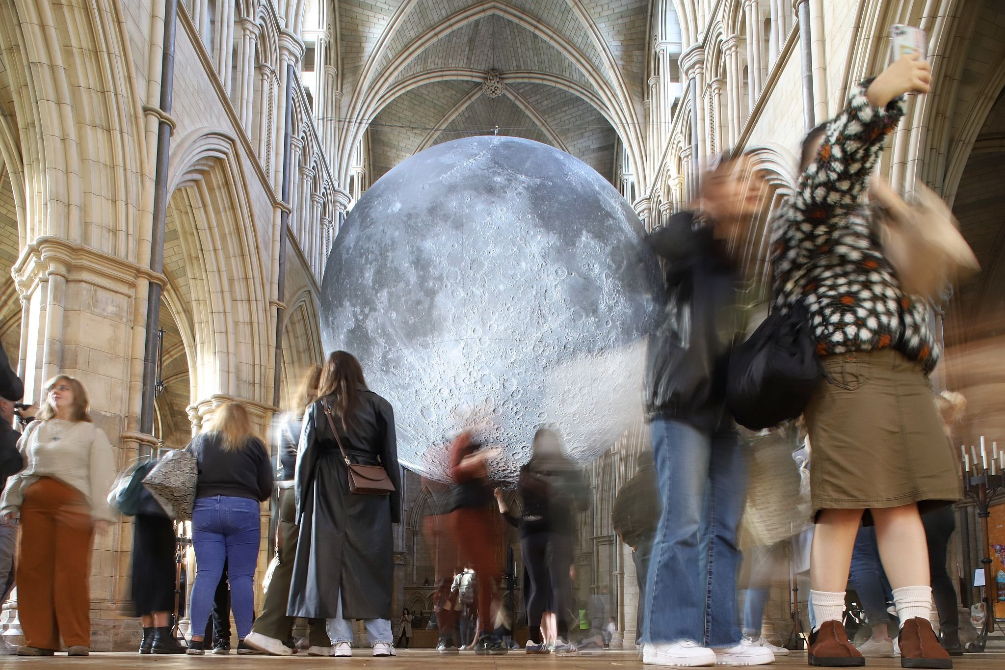 "Museum of the Moon" by Luke Jerram at Southwark Cathedral. Photograph taken 24-Oct-2023 and copyright Bryan Jones, https://bryan-jones.com