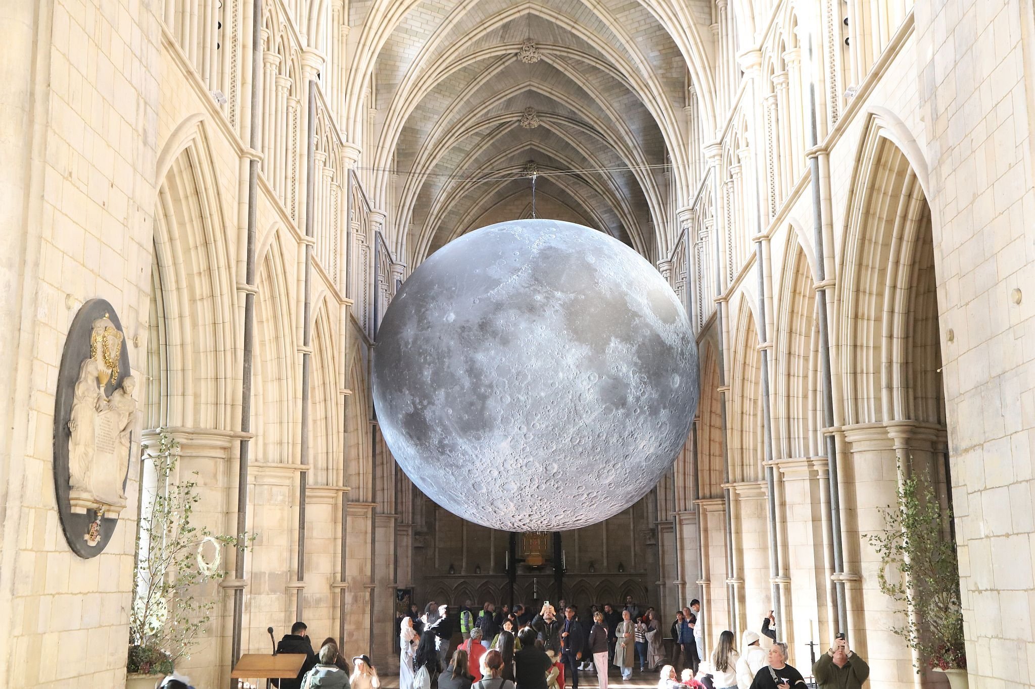 "Museum of the Moon" by Luke Jerram at Southwark Cathedral. Photograph taken 24-Oct-2023 and copyright Bryan Jones, https://bryan-jones.com