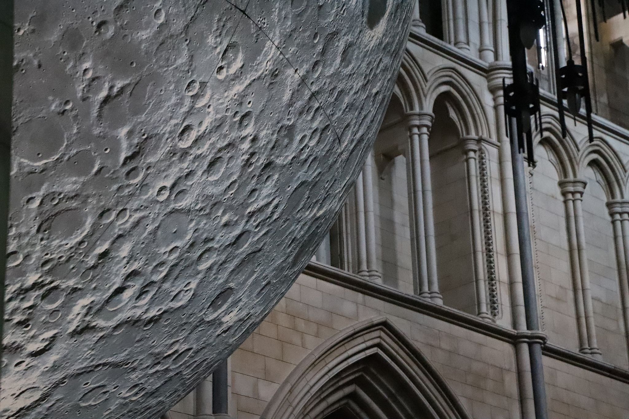 "Museum of the Moon" by Luke Jerram at Southwark Cathedral. Photograph taken 24-Oct-2023 and copyright Bryan Jones, https://bryan-jones.com