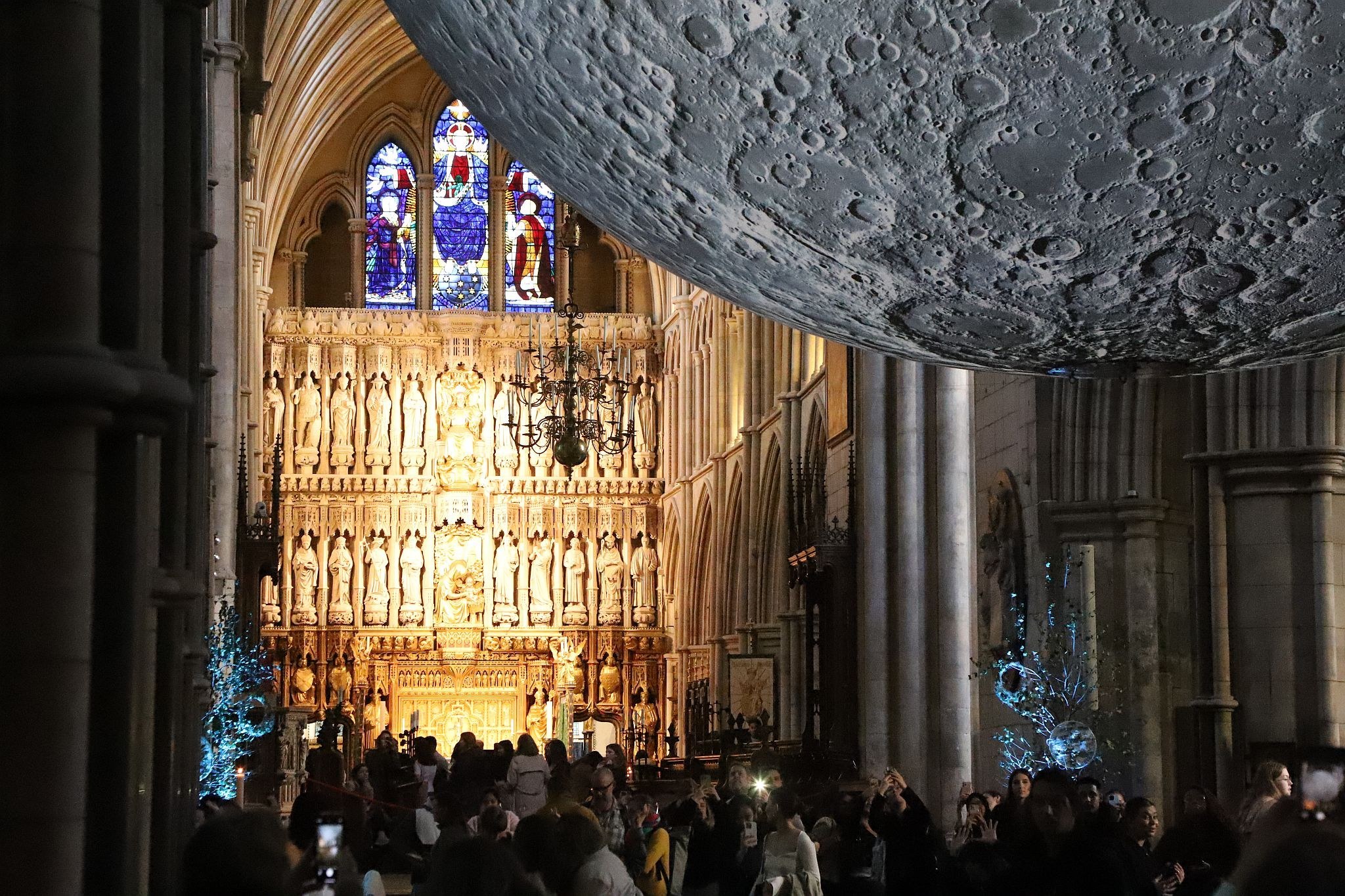 "Museum of the Moon" by Luke Jerram at Southwark Cathedral. Photograph taken 24-Oct-2023 and copyright Bryan Jones, https://bryan-jones.com