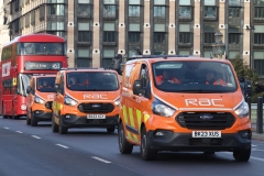 RAC vans 2023 London to Brighton Veteran Car Run, 05-Nov-2023.