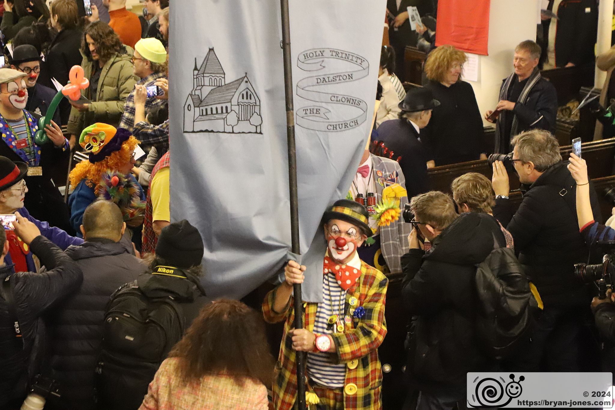 The 78th Clowns International Annual Grimaldi Service 2024 at All Saints, Haggerston, London. 04-Feb-2024