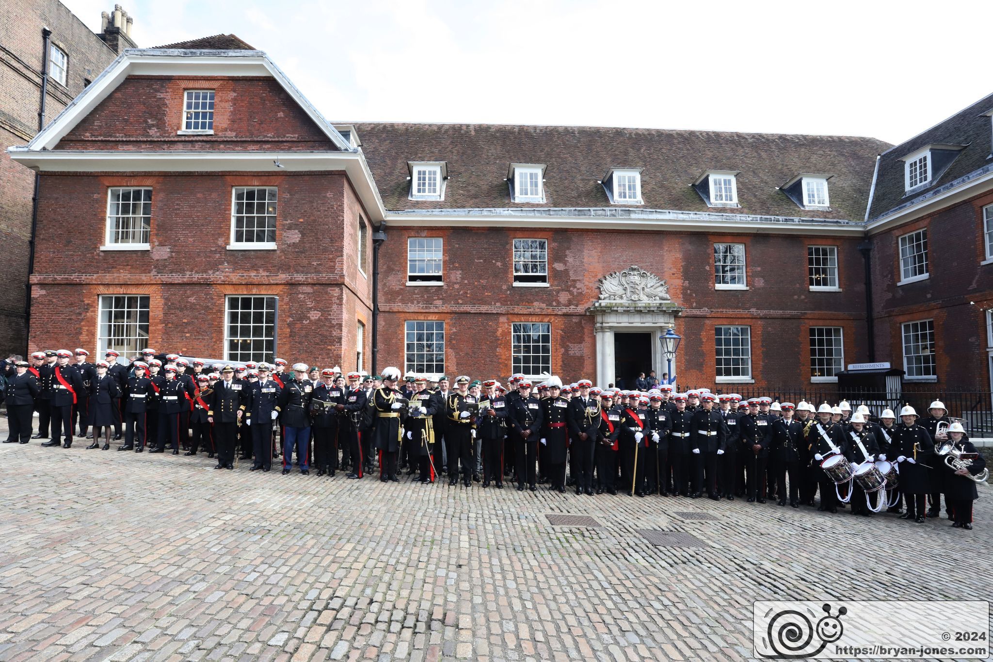 Royal Marines outside the New Armouries Cafe. 14-Mar-2024