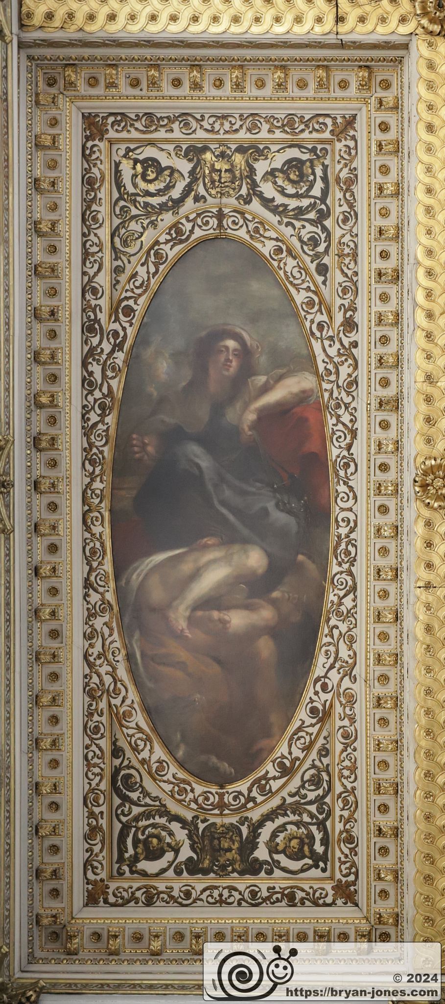 The Rubens Ceiling in the Banqueting House by Inigo Jones, Palace of Whitehall, London. 19-May-2024.