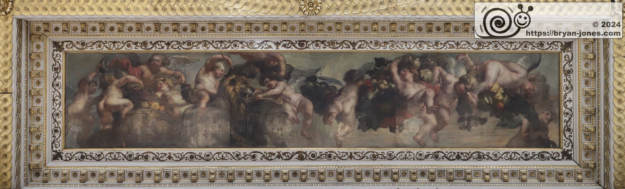 The Rubens Ceiling in the Banqueting House by Inigo Jones, Palace of Whitehall, London. 19-May-2024.